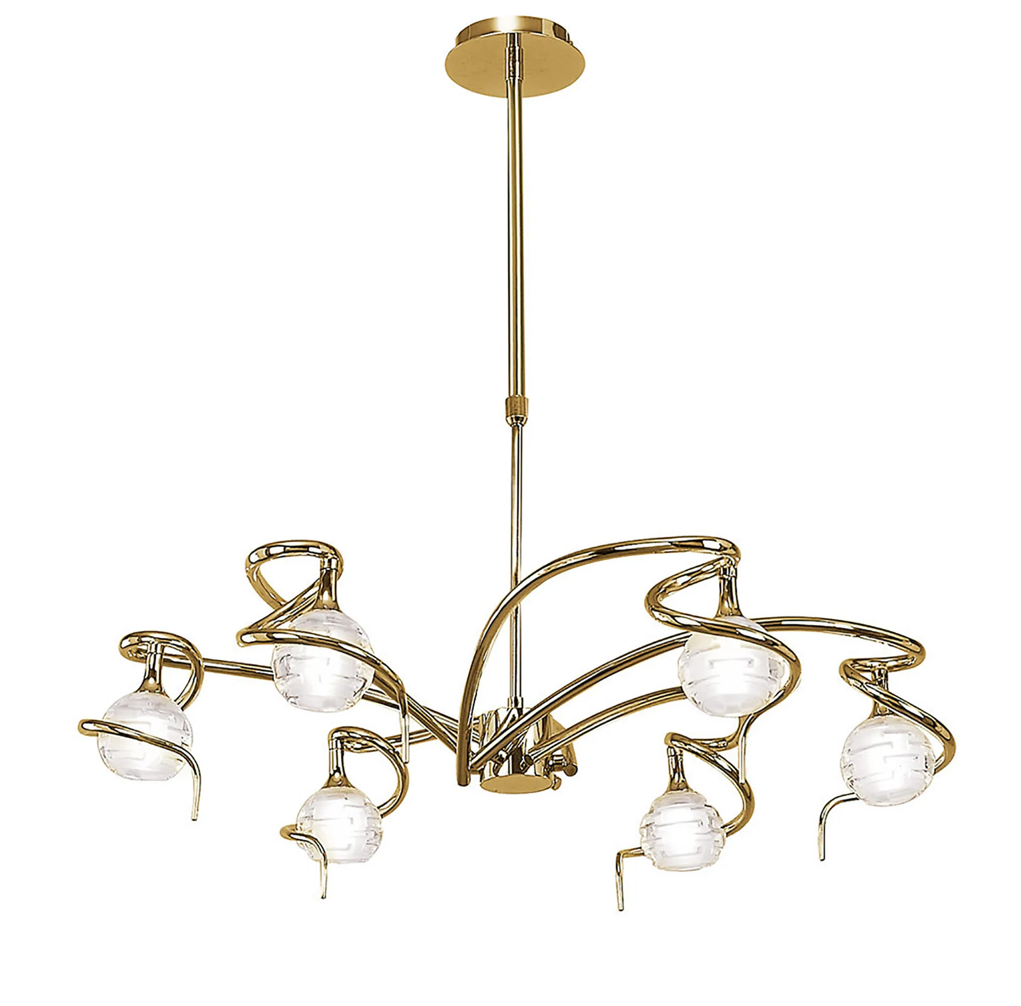 Dali Polished Brass Ceiling Lights Mantra Multi Arm Fittings